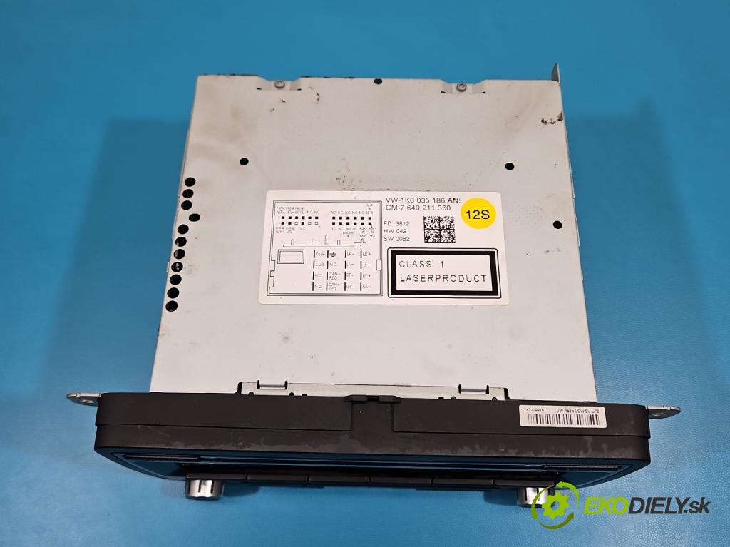 Vw Golf VI 2008-2013 1.6 TDI 90 HP manual 66 kW 1598 cm3 5- Radio originál 1K0035186AN