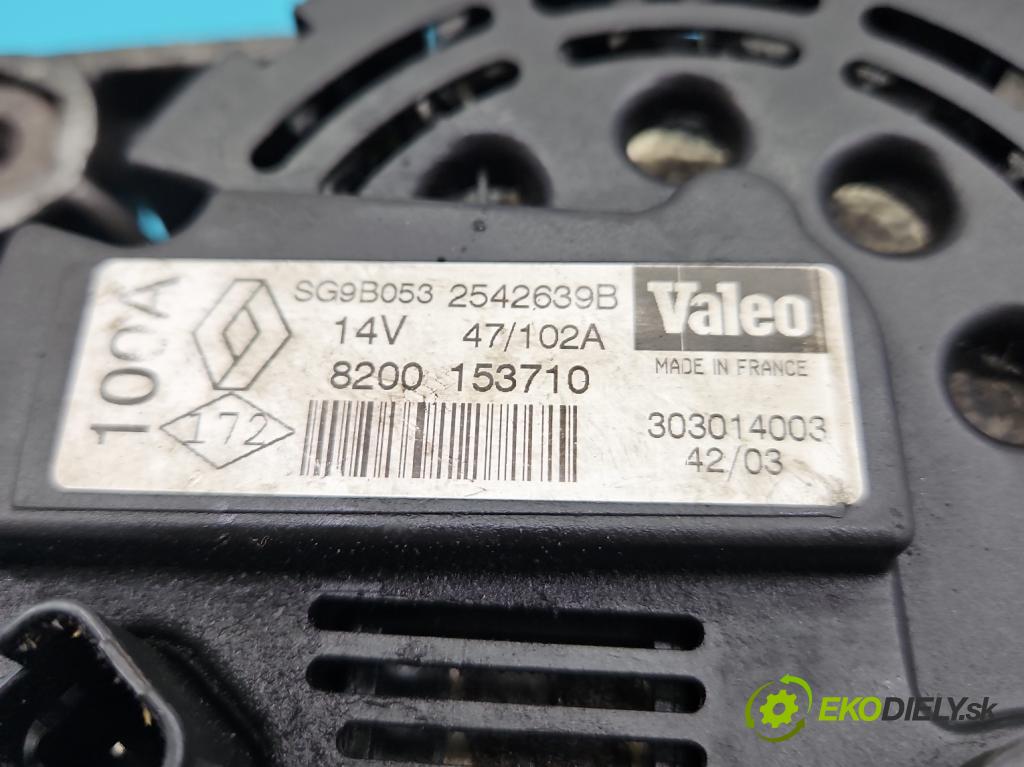Renault Laguna II 2001-2007 1.8 16V 120 HP manual 88 kW 1783 cm3 5- Alternator 8200153710 (Alternátor)