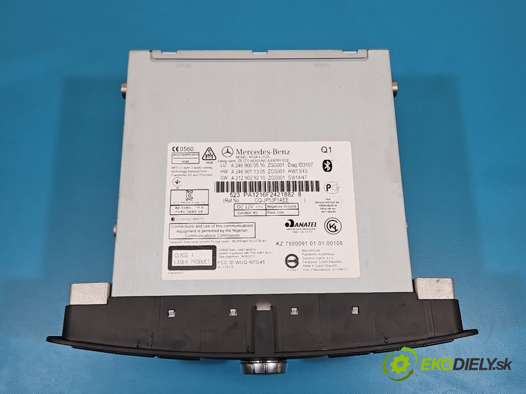 Mercedes A W176 2012-2018 1.5 CDI 109 HP manual 80 kW 1461 cm3 5- Radio originál A2469000516
