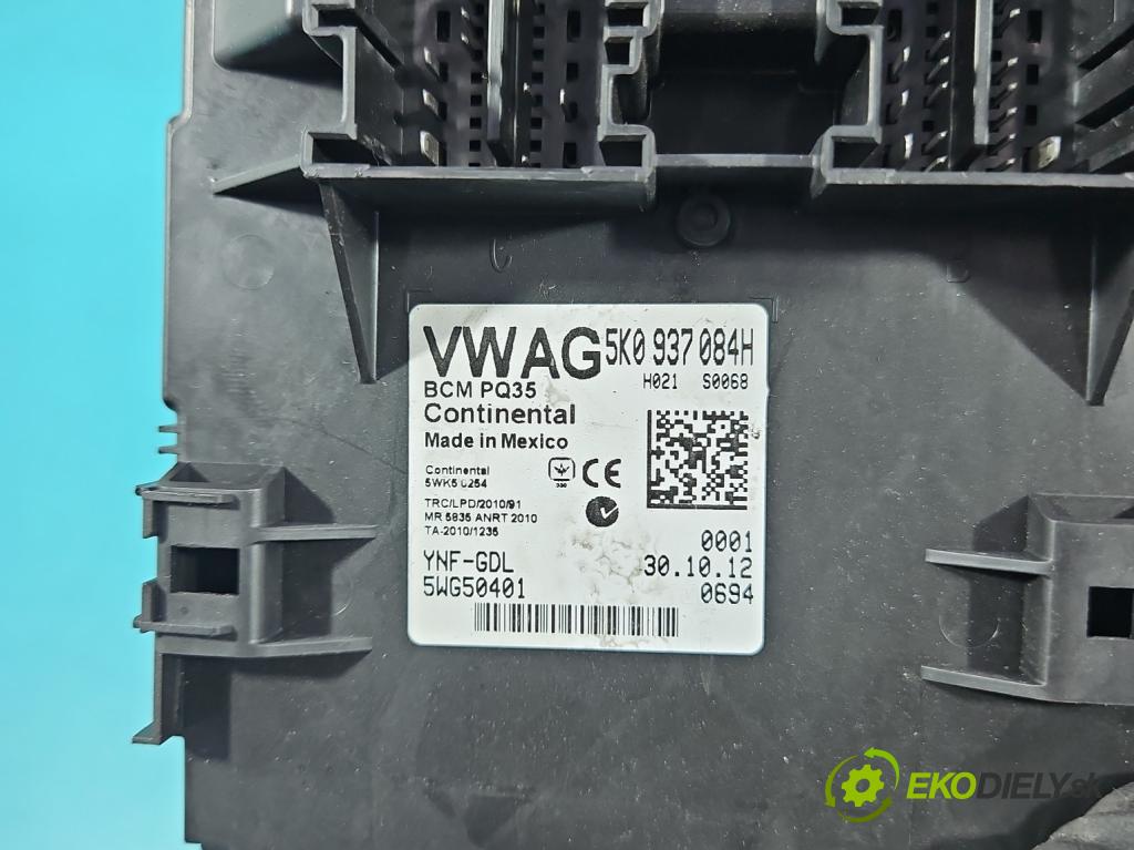 Vw Golf VI 2008-2013 1.6 TDI 90 HP manual 66 kW 1598 cm3 5- riadiaca jednotka komfortu 5K0937084H