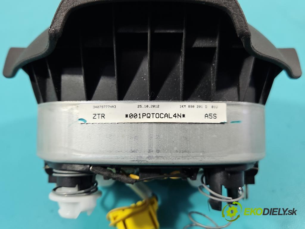 Vw Golf VI 2008-2013 1.6 TDI 90 hp manual 66 kW 1598 cm3 5- Polštář: vzduch: Řidič: 1KM880201D (Airbag)