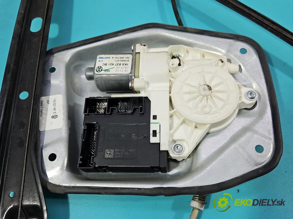 Vw Golf VI 2008-2013 1.6 TDI 90 HP manual 66 kW 1598 cm3 5- mechanizmus okna predné ľavý 1K5837401BC