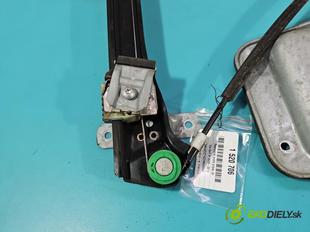 Vw Golf VI 2008-2013 1.6 TDI 90 HP manual 66 kW 1598 cm3 5- mechanizmus okna predné pravý 1K5837402BC