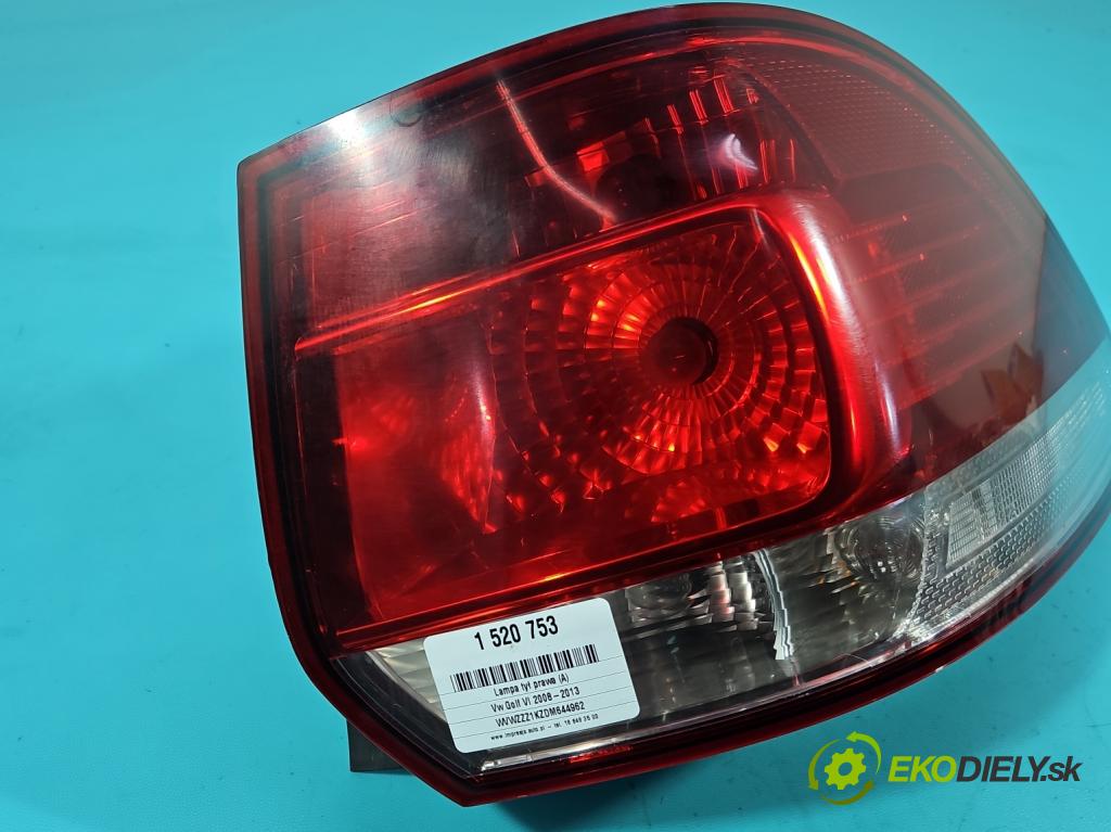 Vw Golf VI 2008-2013 1.6 TDI 90 HP manual 66 kW 1598 cm3 5- svetlo / reflektor zadné pravé 1K9945096G (Kľučka dverí ostatné)