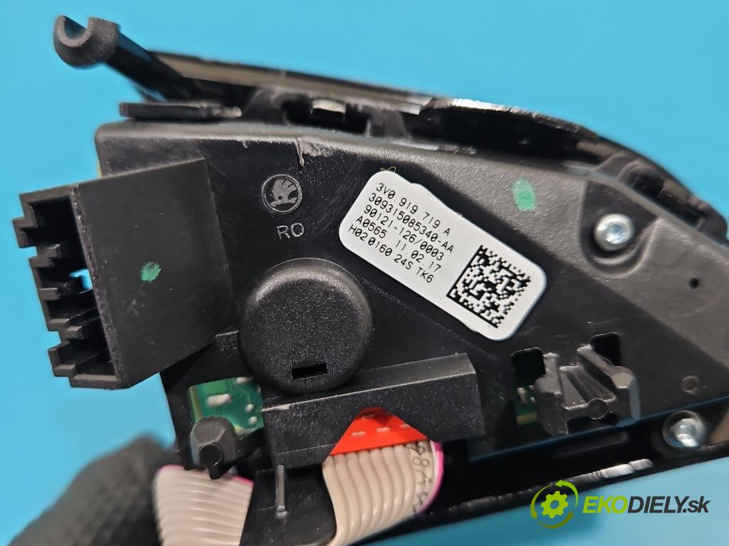Skoda Fabia III 2014- 2021 1.2 TSI 110 HP manual 81 kW 1197 cm3 5- prepínač multifunkční: řízení: 3V0919719A (Prepínacie páčky pod volantom)