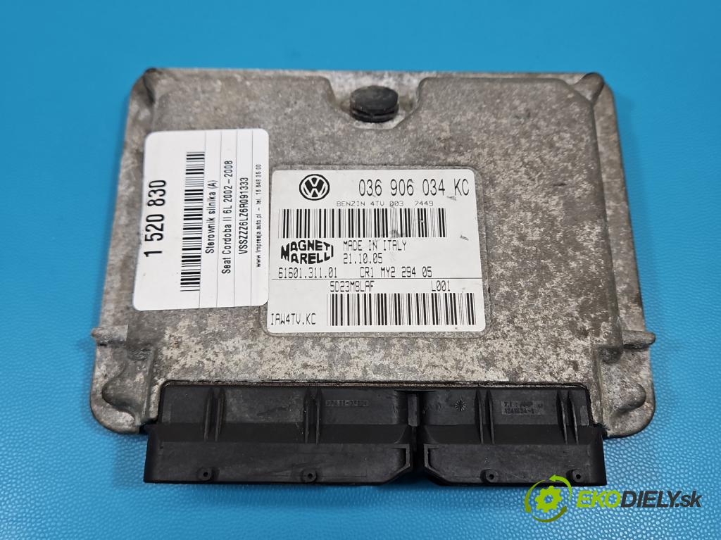 Seat Cordoba II 6L 2002-2008 1.4 16v 75 HP manual 55 kW 1390 cm3 4- riadiaca jednotka motora 036906034KC
