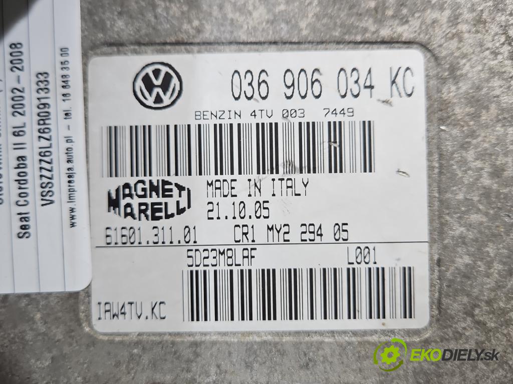 Seat Cordoba II 6L 2002-2008 1.4 16v 75 HP manual 55 kW 1390 cm3 4- riadiaca jednotka motora 036906034KC