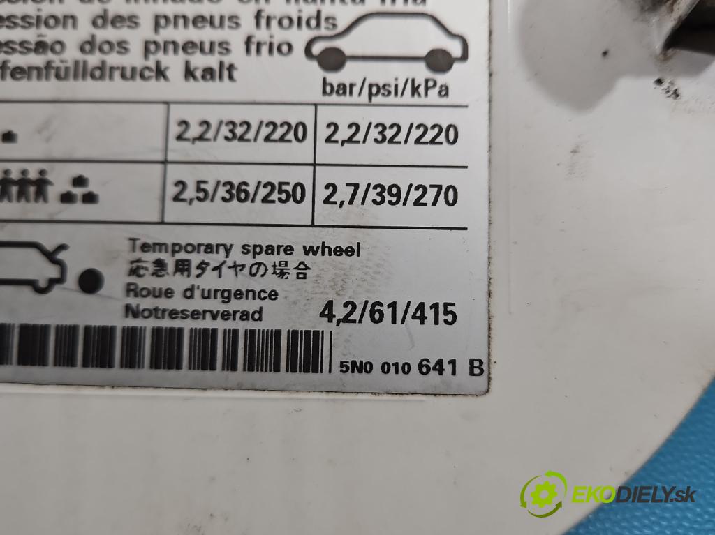 Vw Tiguan I 2007-2016 2.0d 140 HP manual 103 kW 1968 cm3 5- Klapka nádrže palivo 5N0809857C (Kľučka dverí ostatné)