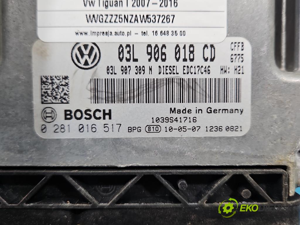 Vw Tiguan I 2007-2016 2.0d 140 HP manual 103 kW 1968 cm3 5- riadiaca jednotka motora 03L906018CD