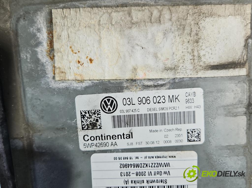 Vw Golf VI 2008-2013 1.6 TDI 90 HP manual 66 kW 1598 cm3 5- riadiaca jednotka motora 03L906023MK