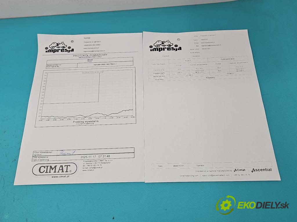 Opel Vectra C 2002-2008 1.9 CDTI 150 HP automatic 110 kW 1910 cm3 5- turbodúchadlo, turbo repasovaná 766340-1