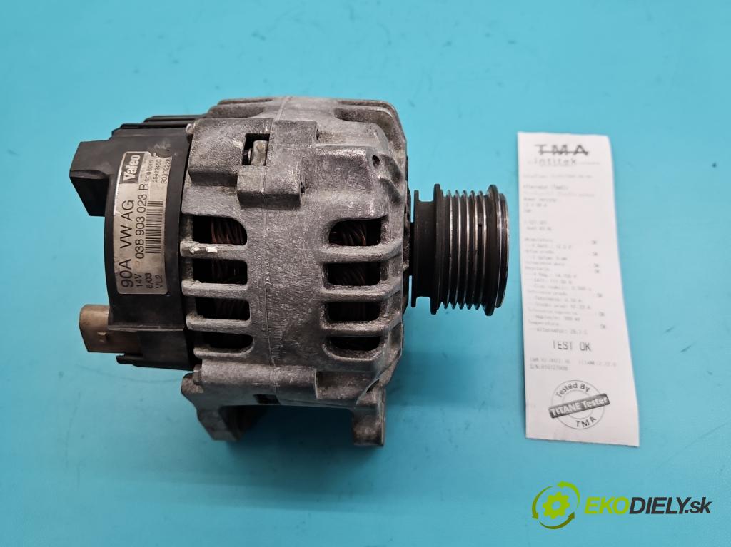Audi A3 8L 1996-2003 1.9 TDI 101 HP automatic 74 kW 1896 cm3 5- Alternator 038903023R (Alternátor)