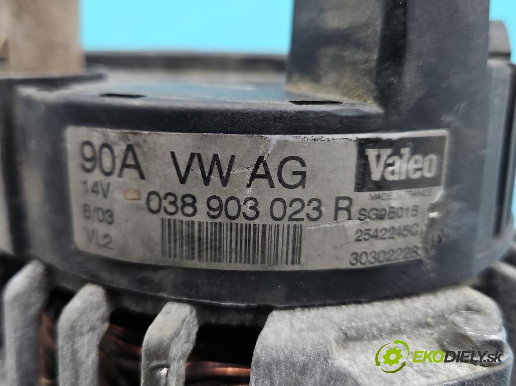 Audi A3 8L 1996-2003 1.9 TDI 101 HP automatic 74 kW 1896 cm3 5- Alternator 038903023R (Alternátor)