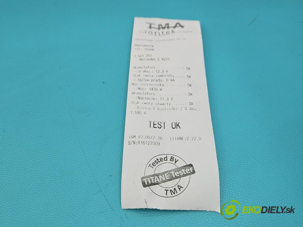 Mercedes E W211 2002-2009 2.2 cdi 136 HP automatic 100 kW 2148 cm3 5- štartér  (Štartér)