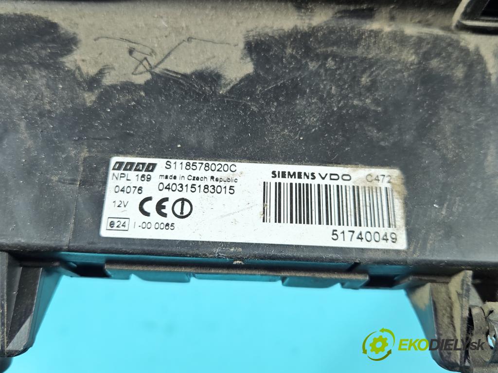 Fiat Panda II 2003-2012 1.1b 54 HP manual 40 kW 1108 cm3 5- riadiaca jednotka komfortu 51740049