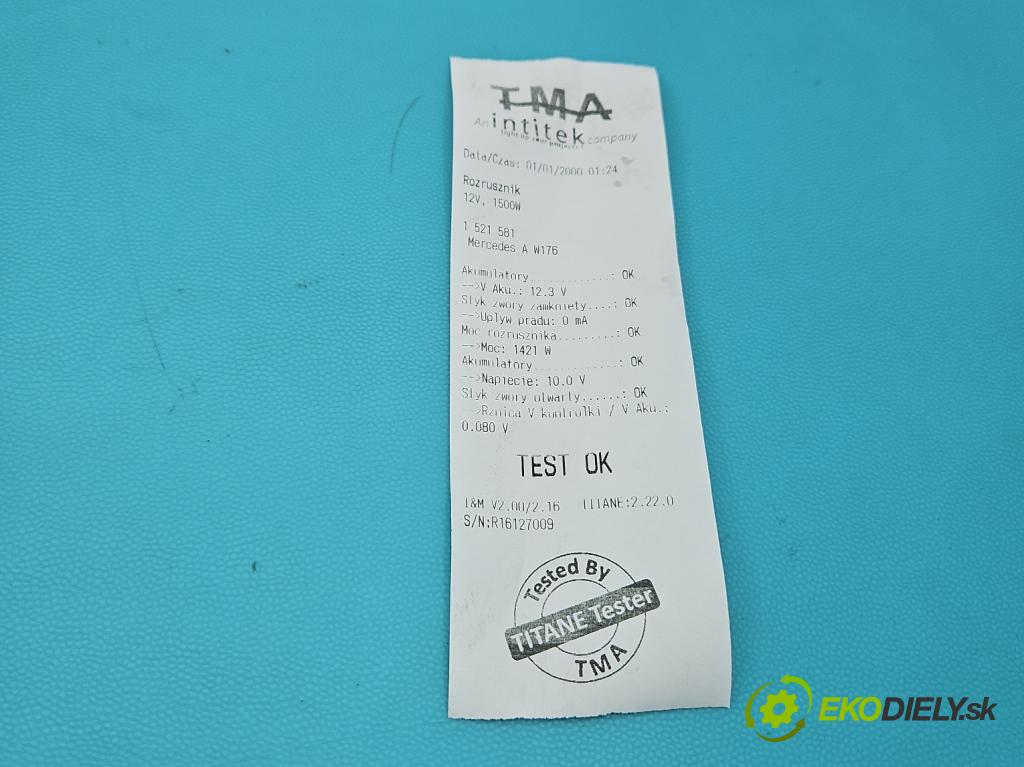 Mercedes A W176 2012-2018 1.5 CDI 109 HP manual 80 kW 1461 cm3 5- štartér A6459060800 (Štartér)