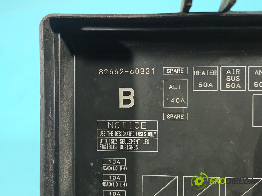 Toyota Land Cruiser J120 2002-2010 3.0 D4D 166 HP automatic 122 kW 2982 cm3 5- skrinka poistka 82662-60331 (Poistková skrinka)