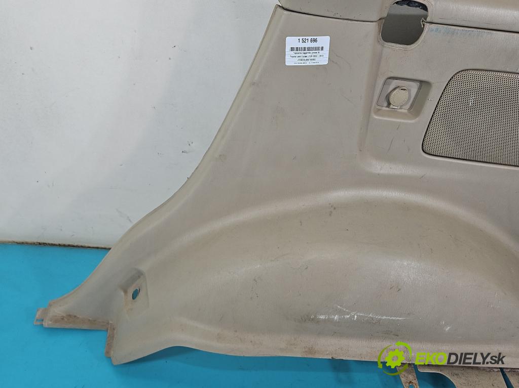 Toyota Land Cruiser J120 2002-2010 3.0 D4D 166 HP automatic 122 kW 2982 cm3 5- Čalounictví: kufra: pravé 62510-6A120