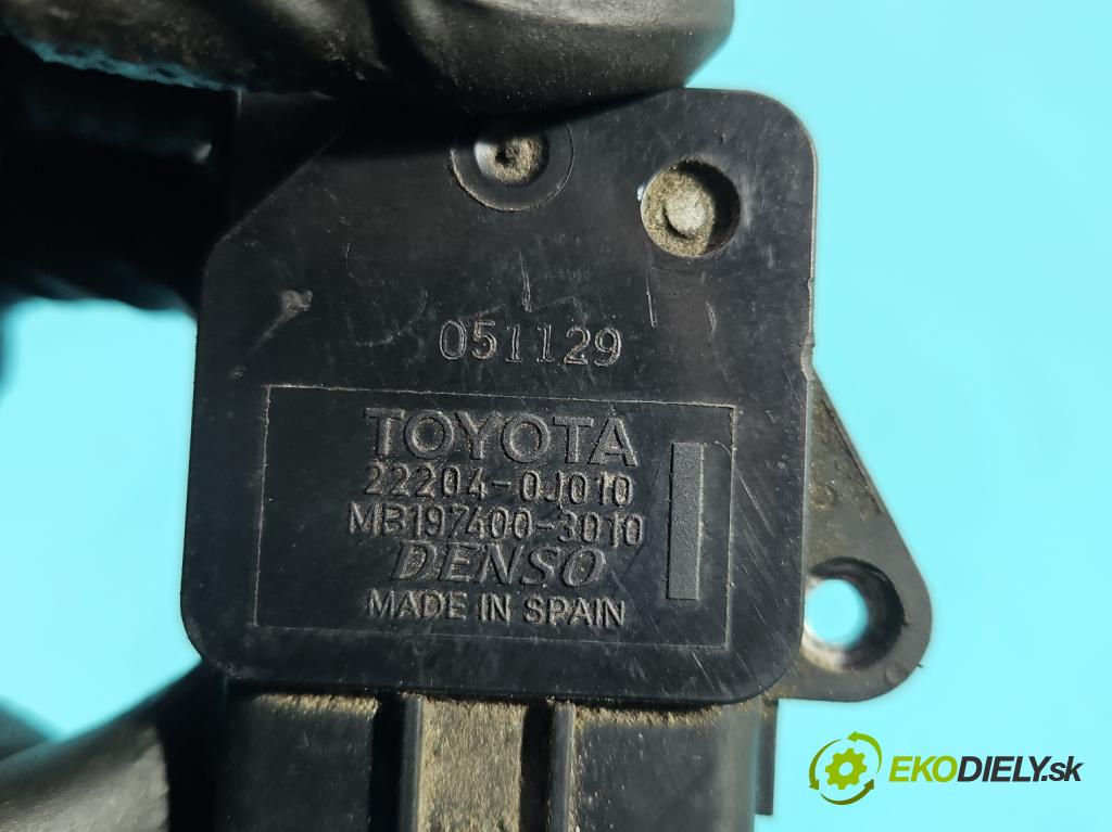 Toyota Corolla E12 2001-2009 1.8 VVTI usa 135 HP manual 99 kW 1794 cm3 4- průtokoměr: 22204-0J010 (Váha vzduchu)