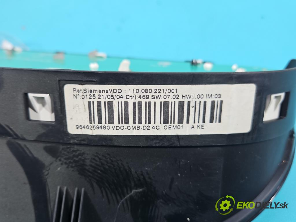 Peugeot 407 1.8 16V 116 HP manual 85 kW 1749 cm3 4- prístrojovka/ budíky 9646259480 (Prístrojová doska)