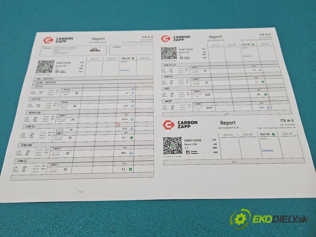 Fiat Croma II 2005-2010 1.9 jtd 150 hp manual 110 kW 1910 cm3 5- vstřikovač 0445110243 (Vstřikovač paliva)