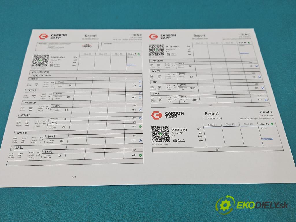 Fiat Croma II 2005-2010 1.9 jtd 150 hp manual 110 kW 1910 cm3 5- vstřikovač 0445110243 (Vstřikovač paliva)