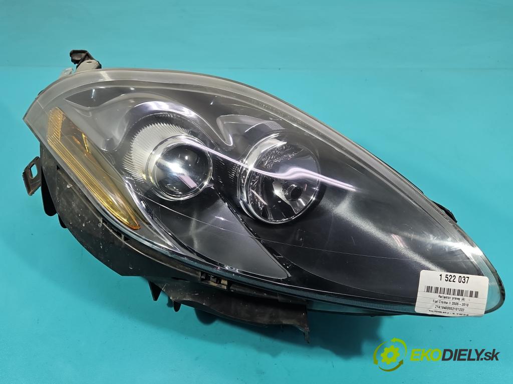 Fiat Croma II 2005-2010 1.9 jtd 150 HP manual 110 kW 1910 cm3 5- Reflektor: pravý 08-661-1153R (Svetlo predné pravé)