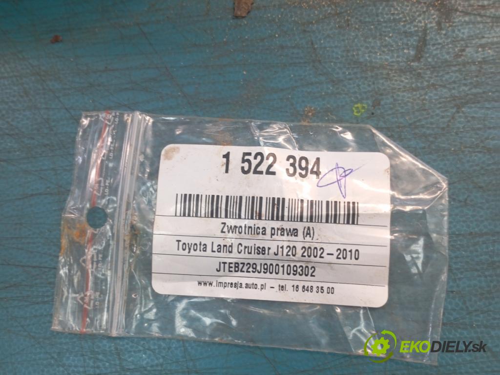 Toyota Land Cruiser J120 2002-2010 3.0 D4D 166 HP automatic 122 kW 2982 cm3 5- náboj pravé  (Náboj kolesa)