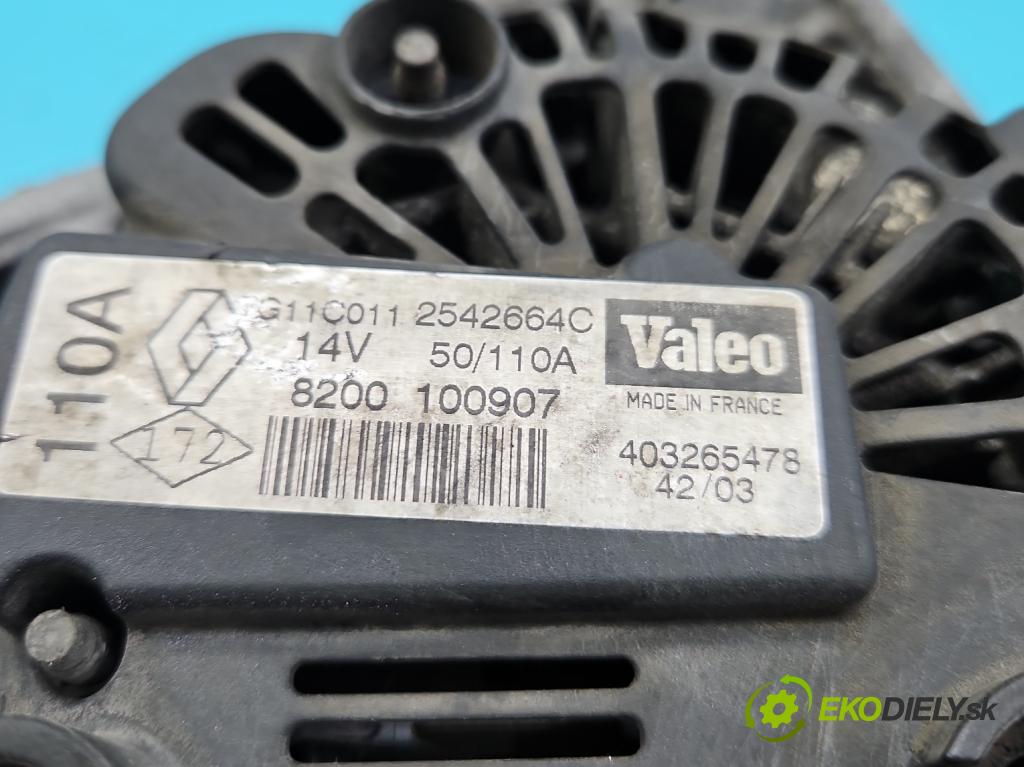 Renault Megane II 2003-2008 1.6 16v 113 HP manual 83 kW 1598 cm3 3- Alternator 2542664C (Alternátor)