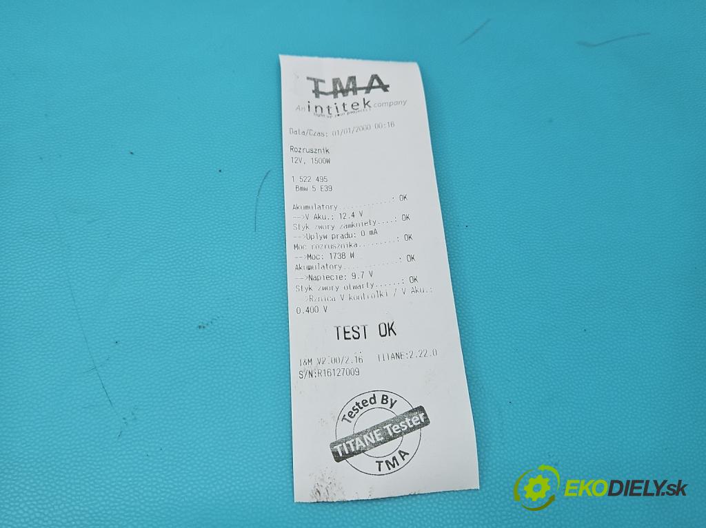 Bmw 5 E39 1996-2003 3.0d 193 hp manual 142 kW 2926 cm3 4- startér:  (Startér)