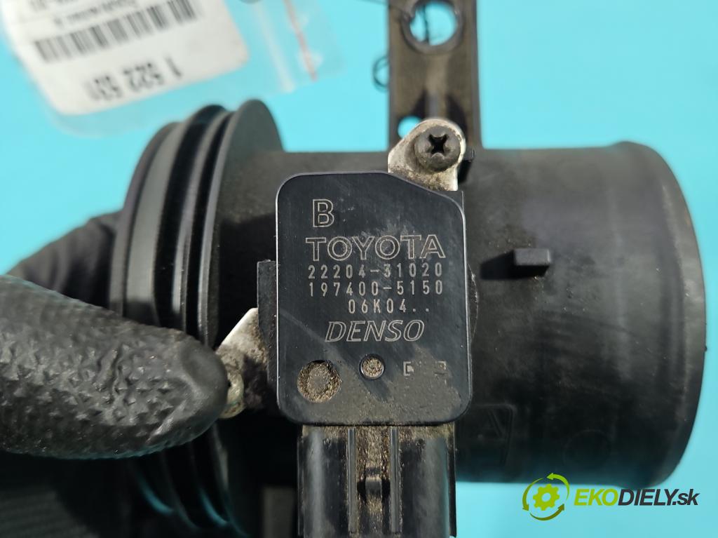 Toyota Auris I 2006-2013 1.6 VVTI 124hp manual 91 kW 1598 cm3 5- průtokoměr: 22204-31020 (Váha vzduchu)