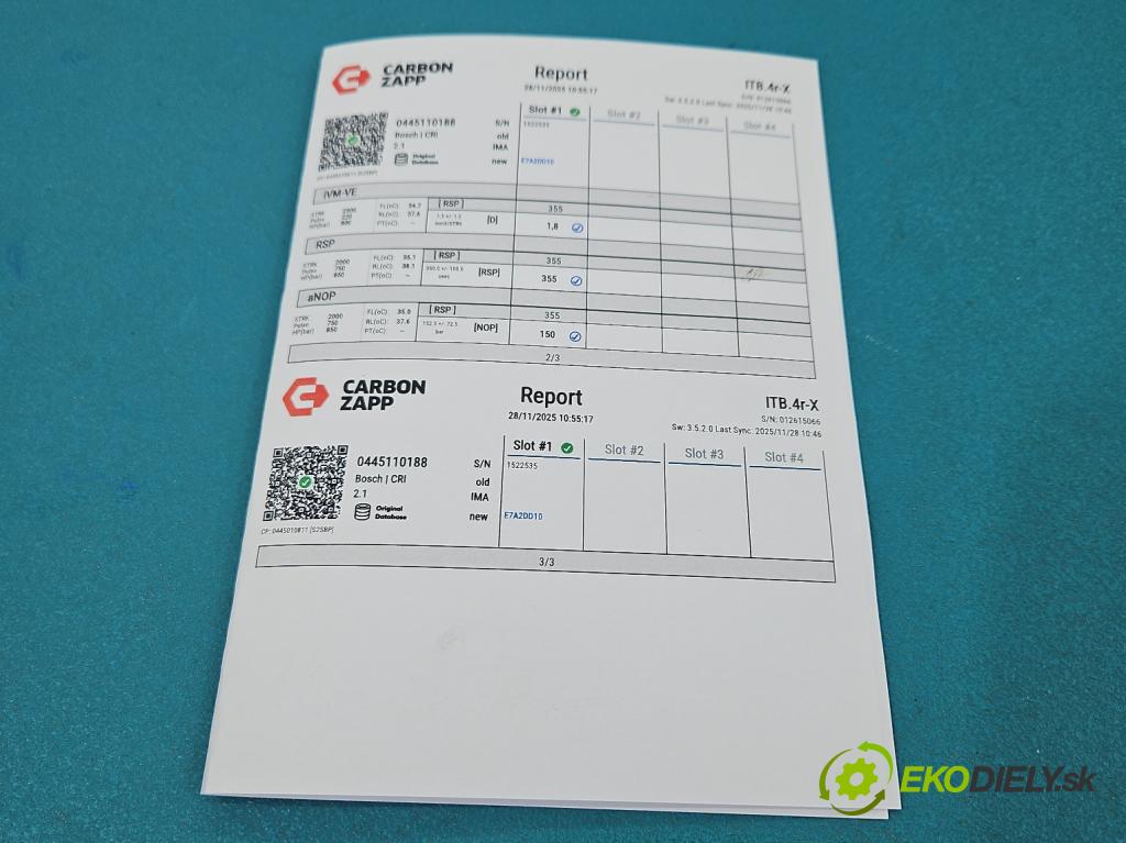 Mazda 3 I BK 2003-2009 1.6 citd 109 HP manual 80 kW 1560 cm3 5- vstrek 0445110188 (Vstrekovač paliva)