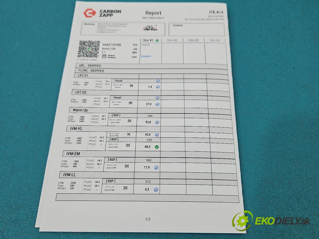 Mazda 3 I BK 2003-2009 1.6 citd 109 HP manual 80 kW 1560 cm3 5- vstrek 0445110188 (Vstrekovač paliva)