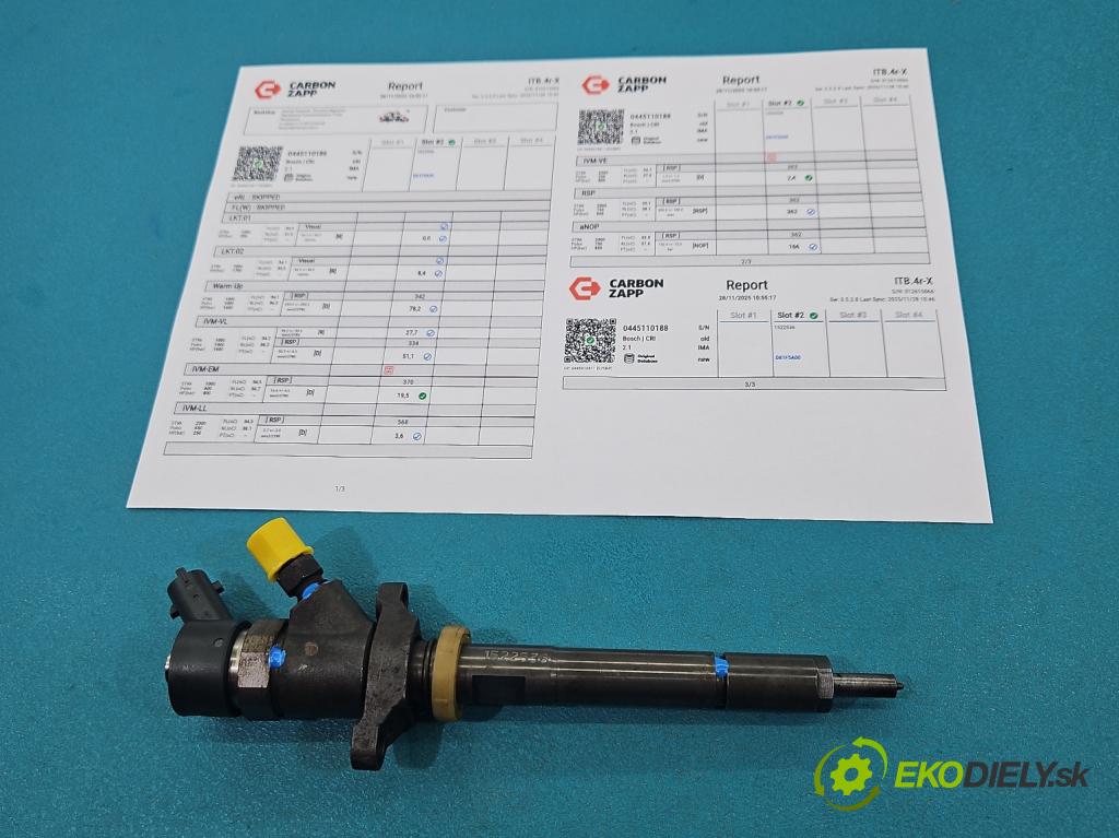 Mazda 3 I BK 2003-2009 1.6 citd 109 HP manual 80 kW 1560 cm3 5- vstrek 0445110188 (Vstrekovač paliva)