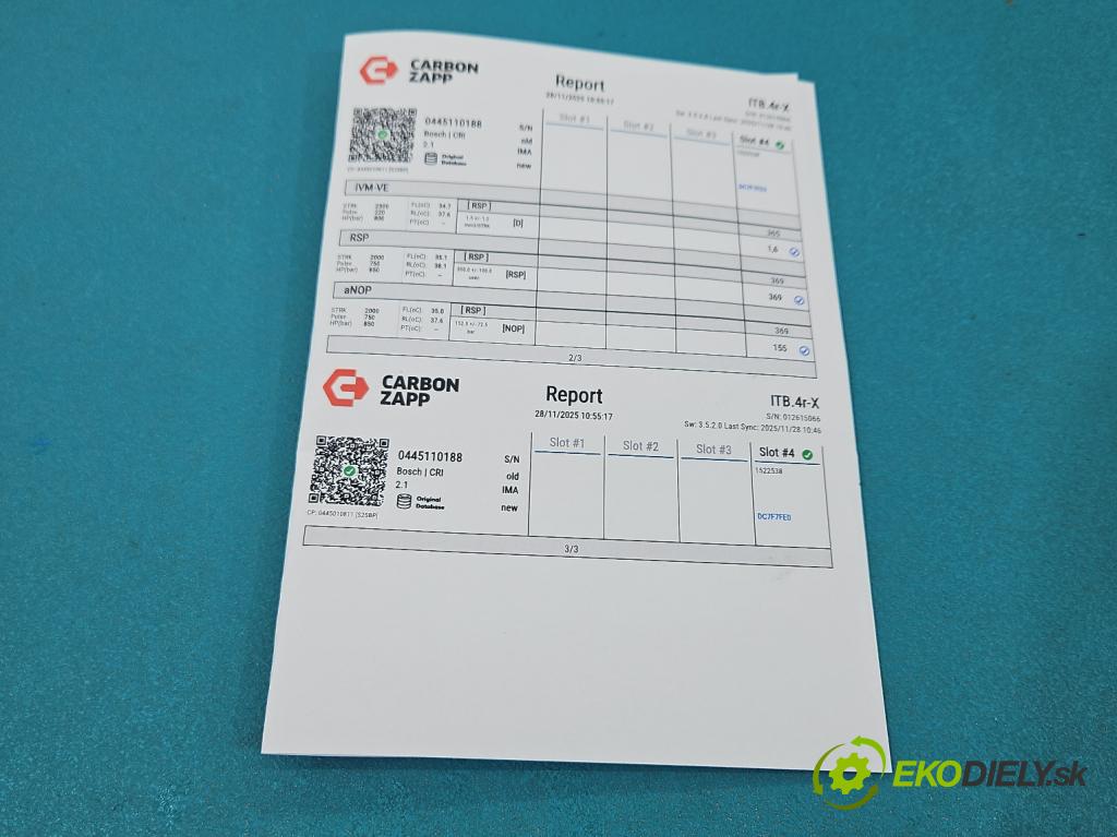 Mazda 3 I BK 2003-2009 1.6 citd 109 hp manual 80 kW 1560 cm3 5- vstřikovač 0445110188 (Vstřikovač paliva)