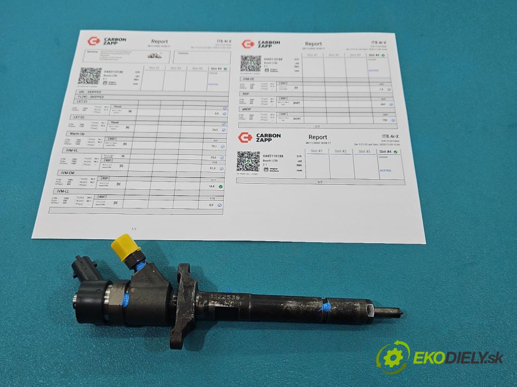 Mazda 3 I BK 2003-2009 1.6 citd 109 HP manual 80 kW 1560 cm3 5- vstrek 0445110188 (Vstrekovač paliva)