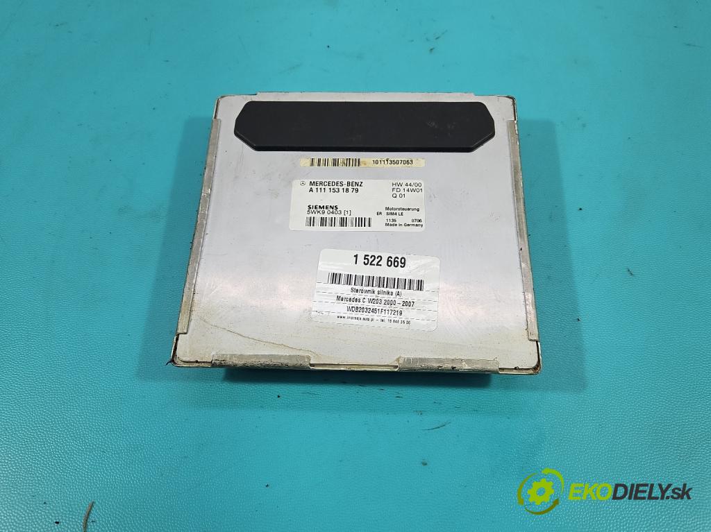 Mercedes C W203 2000-2007 2.0 kompressor 163 HP automatic 120 kW 1998 cm3 5- riadiaca jednotka motora A1111531879