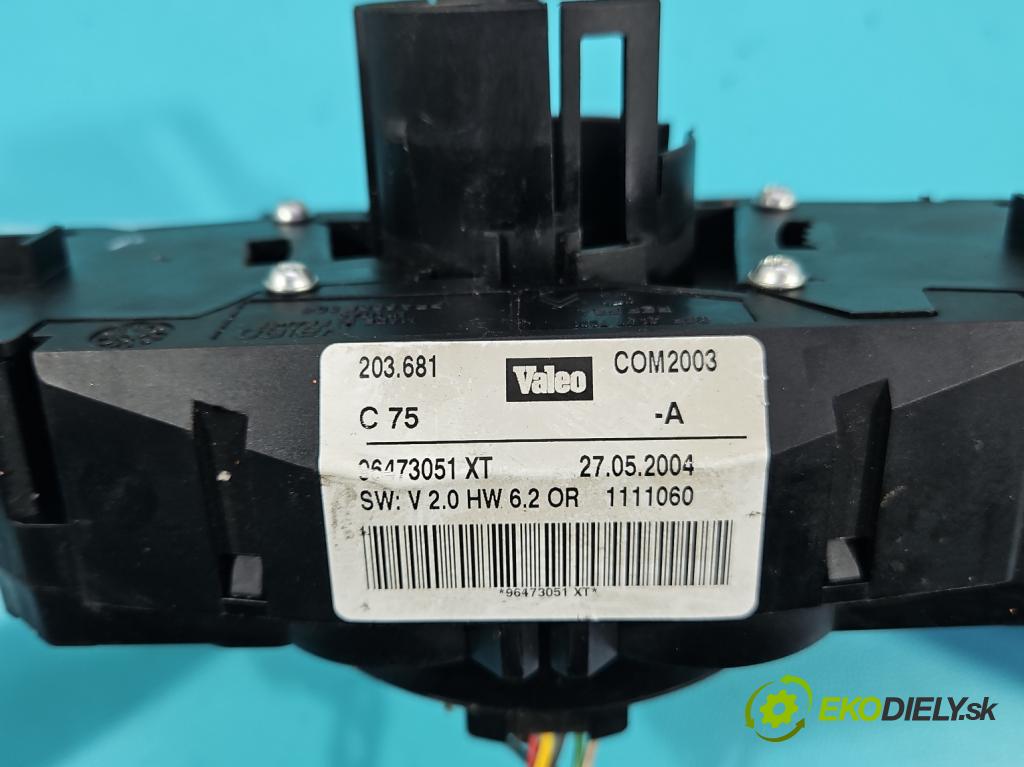 Peugeot 407 1.8 16V 116 HP manual 85 kW 1749 cm3 4- prepínač komplex: 96473051XT (Prepínacie páčky pod volantom)