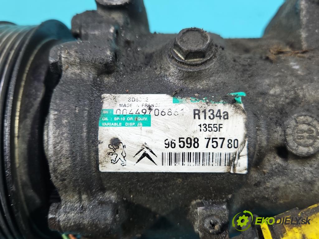 Peugeot 407 1.8 16V 116 HP manual 85 kW 1749 cm3 4- Kompresor: klimatizácie 9659875780 (Kompresor klimatizácie)