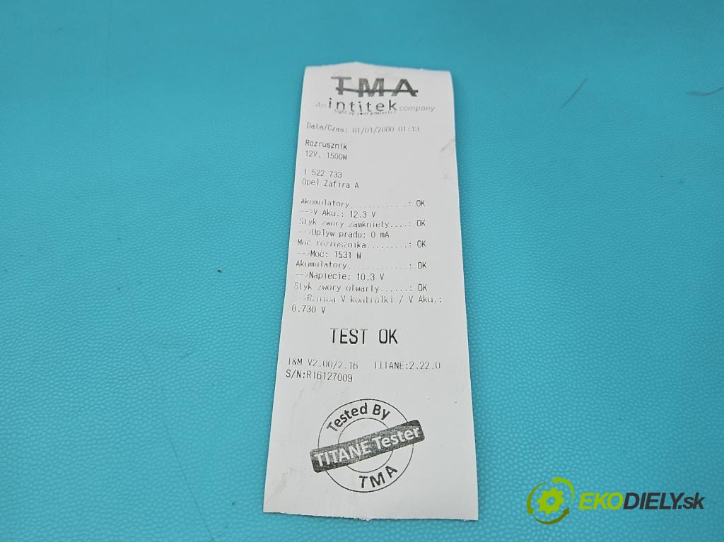 Opel Zafira A 1999-2005 2.0 DTI 101 hp manual 74 kW 1995 cm3 5- startér: 0001109062 (Startér)