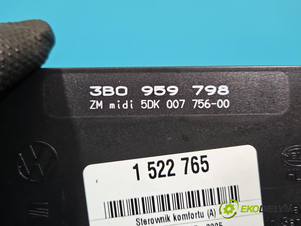 Vw Passat B5 1995-2005 1.6 8V 101 HP manual 74 kW 1596 cm3 4- riadiaca jednotka komfortu 3B0959798