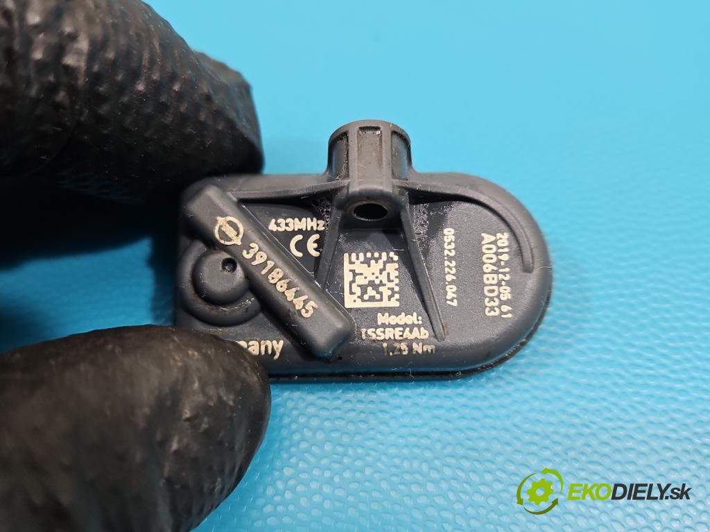 Opel Astra V  2015-2022 1.6 CDTI 110 HP manual 81 kW 1598 cm3 5- snímač tlak: pneumatika 39186445 (Snímač tlaku v pneumatike)