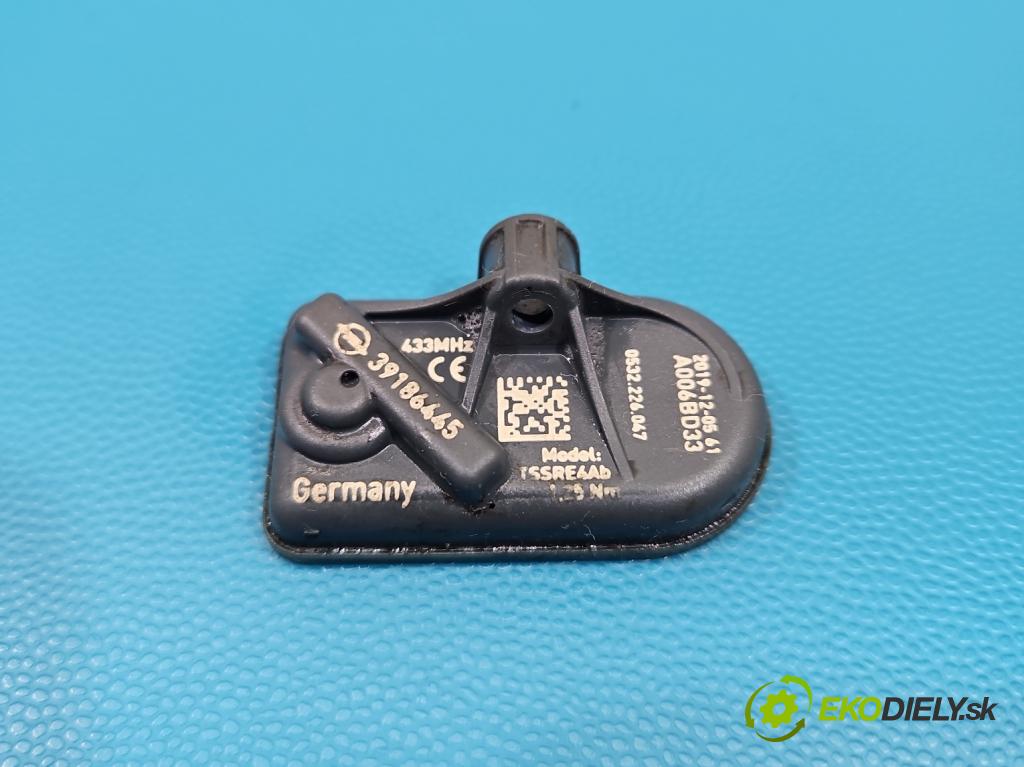 Opel Astra V  2015-2022 1.6 CDTI 110 HP manual 81 kW 1598 cm3 5- snímač tlak: pneumatika 39186445 (Snímač tlaku v pneumatike)