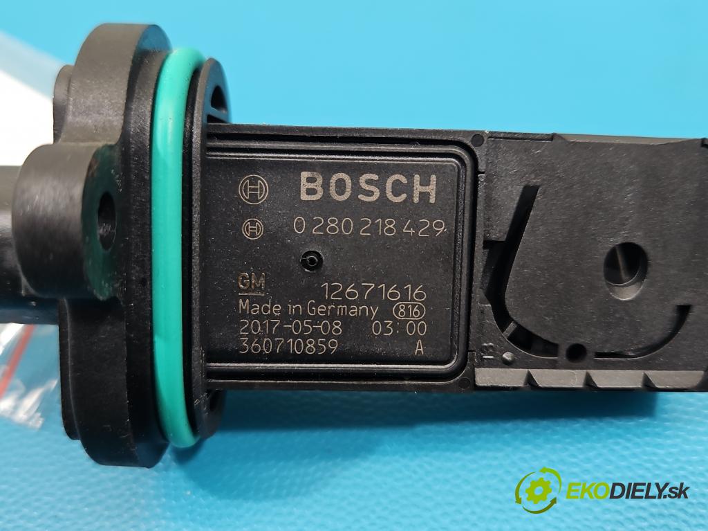 Opel Astra V  2015-2022 1.6 CDTI 110 HP manual 81 kW 1598 cm3 5- průtokoměr: 0280218429 (Váha vzduchu)