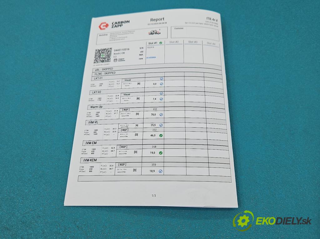 Suzuki Splash 1.3 DDIS 75 HP manual 55 kW 1248 cm3 5- vstrek 0445110316 (Vstrekovač paliva)