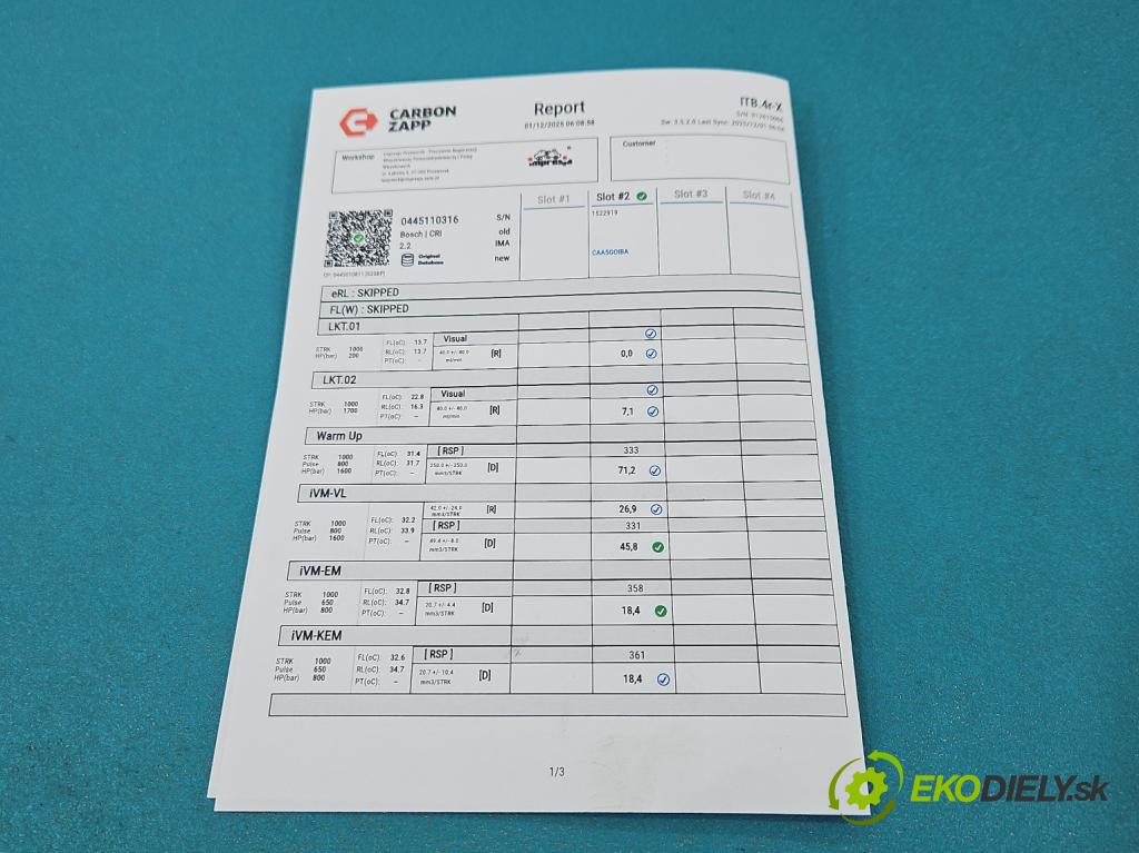 Suzuki Splash 1.3 DDIS 75 HP manual 55 kW 1248 cm3 5- vstrek 0445110316 (Vstrekovač paliva)