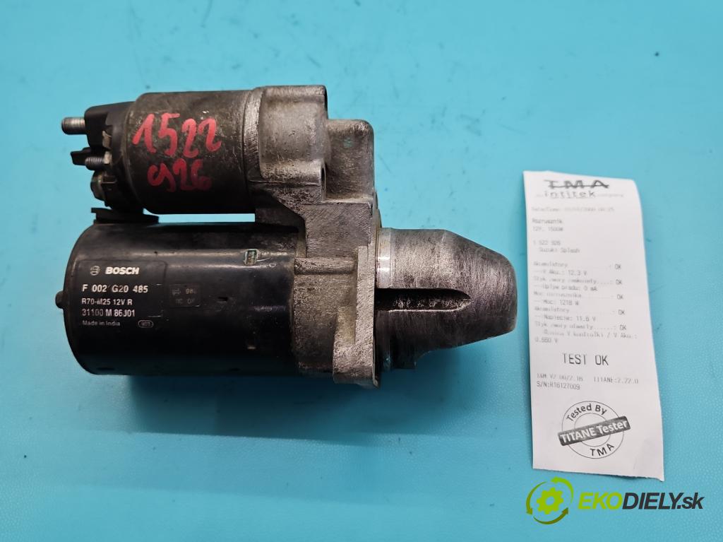 Suzuki Splash 1.3 DDIS 75 hp manual 55 kW 1248 cm3 5- startér: F002G20485 (Startér)