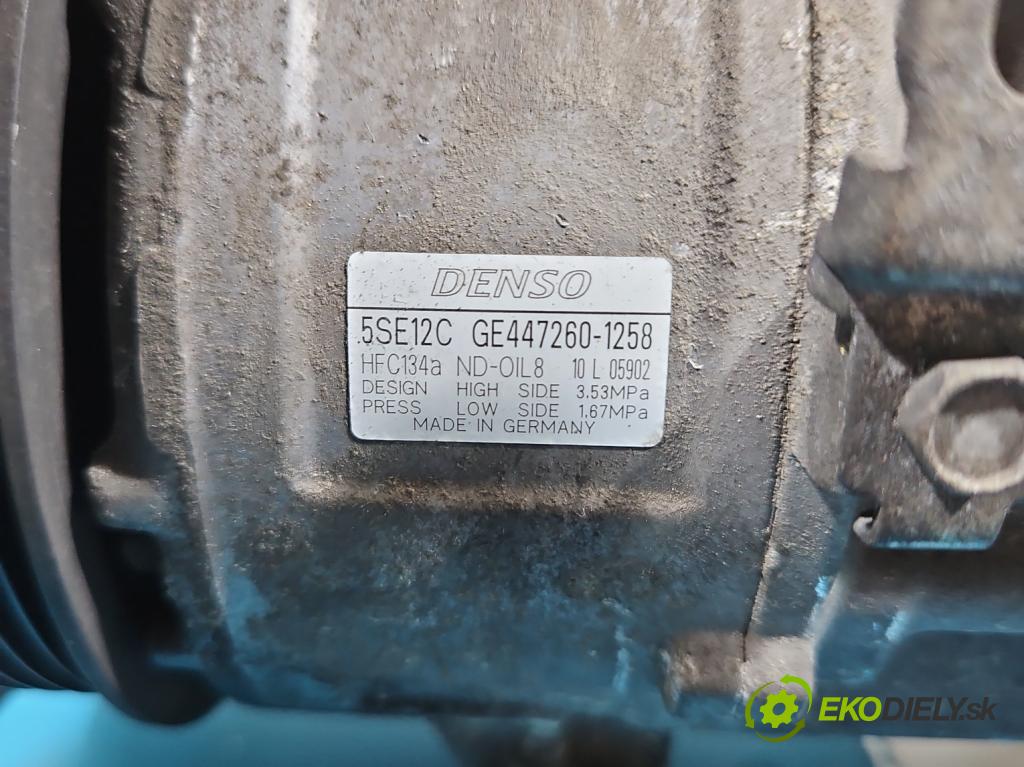 Toyota Avensis III T27 2009-2018 2.0 D4D 126 HP manual 93 kW 1998 cm3 4- Kompresor: klimatizácie 447260-1258 (Kompresor klimatizácie)