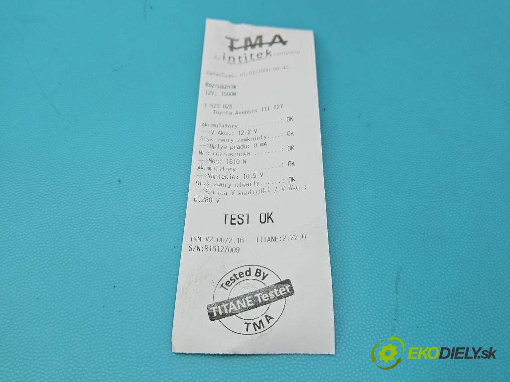 Toyota Avensis III T27 2009-2018 2.0 D4D 126 hp manual 93 kW 1998 cm3 4- startér: 28100-0R020C (Startér)