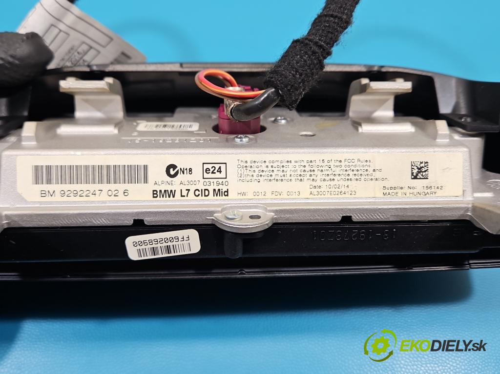 Bmw 3 F30 2011-2018 2.0d 184hp manual 135 kW 1995 cm3 4- Zobrazit: 9292247 (Prístrojová doska)